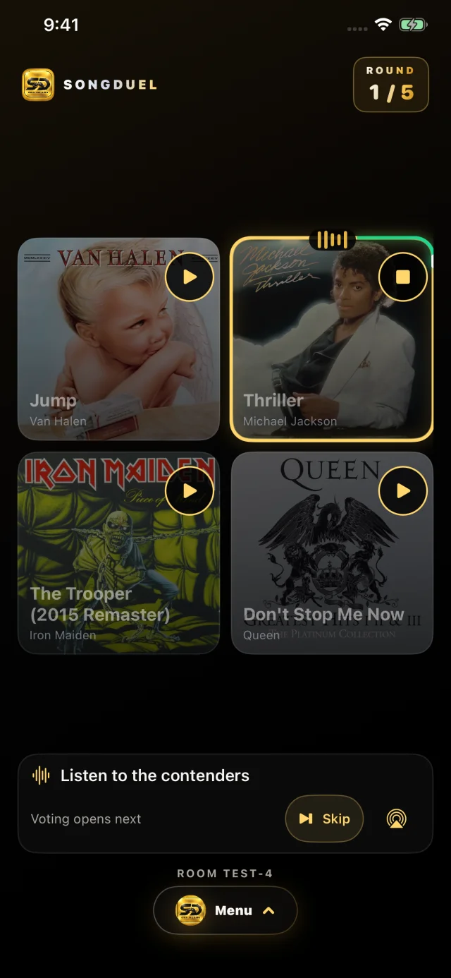 Own the Ring battle with song artwork and listening controls